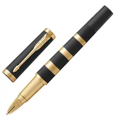 Ручка &quot;Пятый пишущий узел&quot; PARKER &quot;Ingenuity Premium Black Rubber &amp; Metal GT&quot;, корпус черный, позолоченные детали, черная, 1931442, фото 1