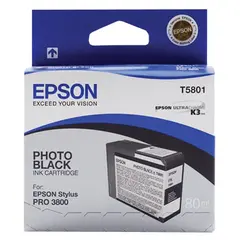 Картридж струйный для плоттера EPSON (C13T580100) Epson StylusPro 3880 и др., черный, для глянцевой бумаги, 80 мл, оригинальный, фото 1