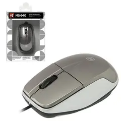 Мышь проводная DEFENDER MS-940, USB, 2 кнопки + 1 колесо-кнопка, оптическая, серая, 52942, фото 1