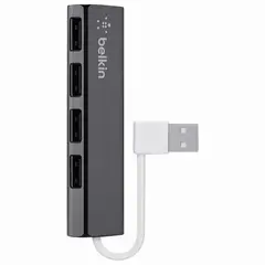 Хаб BELKIN Slim, USB 2.0, 4 порта, кабель 0,12 м, черный, F4U042bt, фото 1