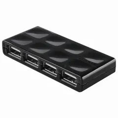 Хаб BELKIN Quilted, USB 2.0, 4 порта, порт для питания, черный, F5U404cwBLK, фото 1