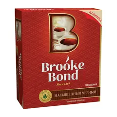 Чай BROOKE BOND (Брук Бонд), черный, 100 пакетиков с ярлычками по 1,8 г, 65415526, фото 1