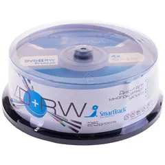 Диск DVD+RW 4.7Gb Smart Track 4x Cake Box (25шт), фото 1
