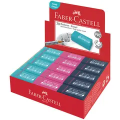 Ластик Faber-Castell &quot;PVC-free&quot;, прямоугольный, 41*18,5*11,5 мм, синий/розовый/бирюзовый, фото 1
