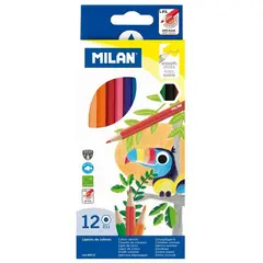 Карандаши цветные Milan &quot;211&quot;, 12цв., заточен., картон, европодвес, фото 1