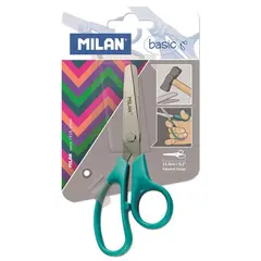 Ножницы детские Milan &quot;Basic Colours&quot; 13,4см, эргономичные ручки, ассорти, европодвес, фото 1