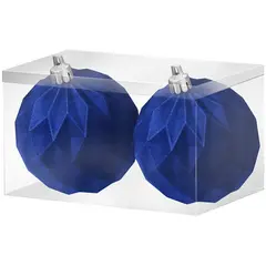 Набор шаров из полистирола &quot;Шары орнамент синий бархат&quot; 4шт, 6см, фото 1