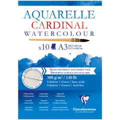 Альбом для акварели 10л., А3, на склейке Clairefontaine &quot;Cardinal&quot;,300г/м2,торшон,холод.пресс.,хлоп, фото 1