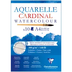 Альбом для акварели 10л., А4, на склейке Clairefontaine &quot;Cardinal&quot;,300г/м2,торшон,холод.пресс.,хлоп, фото 1