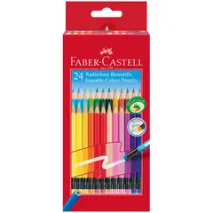 Карандаши цветные стираемые Faber-Castell, 24цв., заточен., картон, европодвес, фото 1