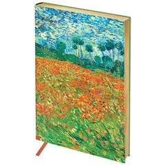 Записная книжка А6 80л. ЛАЙТ, кожзам, Greenwich Line &quot;Vision. Van Gogh. Poppy field&quot;, тон. блок, зол, фото 1