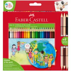 Карандаши цветные Faber-Castell &quot;Дети мира&quot;, 30 цветов, трехгран, заточ., карт. упак., фото 1