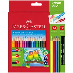 Карандаши цветные Faber-Castell 18цв.+ 4 цв. + 2ч/г, заточен., картон, европодвес, фото 1