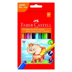 Карандаши цветные Faber-Castell &quot;Jumbo&quot; 12цв., трехгран., заточен., картон, европодвес, с точилкой, фото 1