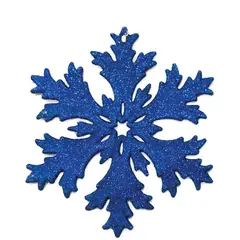 Елочное украшение пластиковое &quot;Снежинка&quot;, глиттер, 10,5*10,5см, синяя, фото 1
