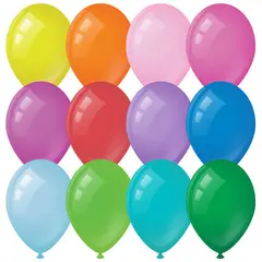 Воздушные шары, 100шт., М9/23см, MESHU, пастель, 12 цветов ассорти, фото 1