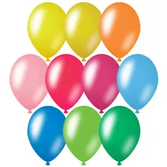 Воздушные шары,  50шт., М12/30см, MESHU, металлик, 10 цветов ассорти, фото 1