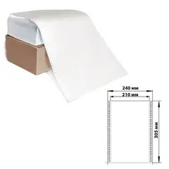 Бумага с отрывной перфорацией, 240х305 мм (12&quot;), 1600 листов, плотность 65 г/м2, белизна 98%, STARLESS, фото 1