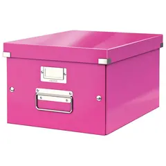 Короб архивный LEITZ &quot;Click &amp; Store&quot; M, 200х280х370 мм, ламинированный картон, разборный, розовый, 60440023, фото 1