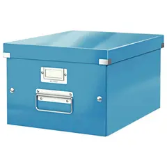 Короб архивный LEITZ &quot;Click &amp; Store&quot; M, 200х280х370 мм, ламинированный картон, разборный, синий, 60440036, фото 1