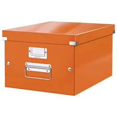 Короб архивный LEITZ &quot;Click &amp; Store&quot; M, 200х280х370 мм, ламинированный картон, разборный, оранжевый, 60440044, фото 1