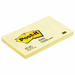 Блок самоклеящийся (стикер) POST-IT ORIGINAL 76х127 мм, 100 л., желтый, 655, фото 1