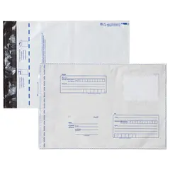 Конверт-пакеты ПОЛИЭТИЛЕН В4 (250х353мм) до 300 листов, отрывная лента, Куда-Кому, КОМПЛЕКТ 50 шт., BRAUBERG, 112196, фото 1