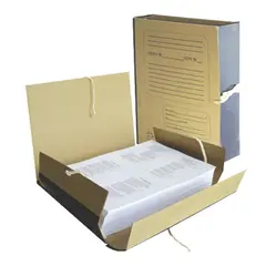 Папка для бумаг архивная А4 (225х310 мм), 80 мм, 4 завязки, крафт, корешок - бумвинил, 123203, фото 1
