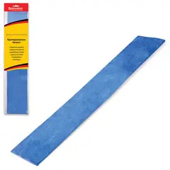 Цветная бумага крепированная BRAUBERG, металлик, растяжение до 35%, 50 г/м2, европодвес, синяя, 50х100 см, 124740, фото 1