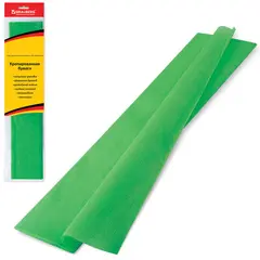 Цветная бумага крепированная BRAUBERG, стандарт, растяжение до 65%, 25 г/м2, европодвес, зеленая, 50х200 см, 124731, фото 1