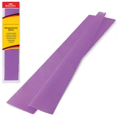 Цветная бумага крепированная BRAUBERG, стандарт, растяжение до 65%, 25 г/м2, европодвес, фиолетовая, 50х200 см, 124733, фото 1