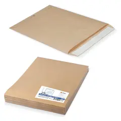 Конверт-пакеты Е4+ плоские (300х400 мм), до 300 листов, крафт-бумага, отрывная полоса, КОМПЛЕКТ 25 шт., 312017.25, фото 1