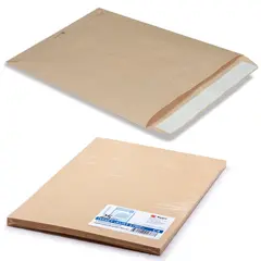 Конверт-пакеты С4 плоские (229х324 мм), до 90 листов, крафт-бумага, отрывная полоса, КОМПЛЕКТ 25 шт., 161150.25, фото 1