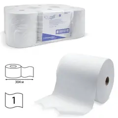 Полотенца бумажные рулонные KIMBERLY-CLARK Scott, КОМПЛЕКТ 6 шт., 304 м, белые, диспенсер 601536, 6667, фото 1
