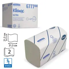 Полотенца бумажные 124 шт., KIMBERLY-CLARK Kleenex, КОМПЛЕКТ 30 шт., Ultra, 2-слойные, бел., 31,5х21,5 см, Interfold, 601533-534, 6777, фото 1