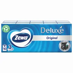 Платки носовые ZEWA Delux, 3-х слойные, 10 шт. х (спайка 10 пачек), 51174, фото 1