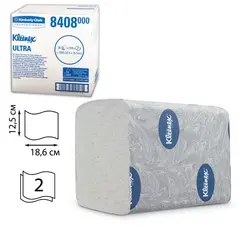 Бумага туалетная KIMBERLY-CLARK Kleenex, комплект 36 шт., Ultra, листовая, 200 л., 18,6х12,5 см, 2-слойная, диспенсер 601545, 8408, фото 1