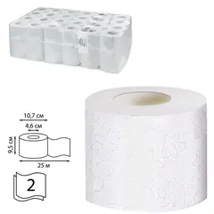 Бумага туалетная 25 м, VEIRO Professional (Система T4), КОМПЛЕКТ 48 шт., Premium, 2-слойная, T308, фото 1