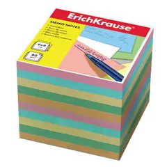 Блок для записей ERICH KRAUSE непроклеенный, 9х9х9 см, цветной, 5140, фото 1