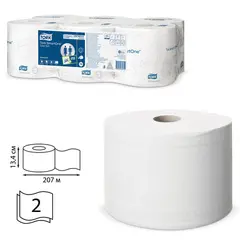 Бумага туалетная 207 м, TORK (Система T8) SmartOne, комплект 6 шт., Advanced, 2-слойная, белая, 472242, фото 1