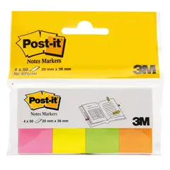 Закладки клейкие POST-IT, бумажные, 20 мм, 4 цвета х 50 шт., 670-4N, фото 1