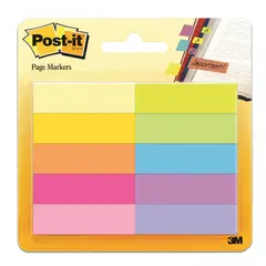 Закладки клейкие POST-IT, бумажные, 12,7 мм, 10 цветов х 50 шт., 670-10AB, фото 1