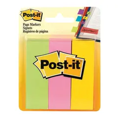 Закладки клейкие POST-IT, бумажные, 22,2 мм, 3 цвета х 100 шт., 671-3, фото 1