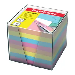 Блок для записей ERICH KRAUSE в подставке прозрачной, куб 9х9х9 см, цветной, 5142, фото 1