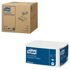 Салфетки TORK (Система N1) Counterfold, комплект 16 шт., 33х30 см, 250 шт., белые, 10905, фото 1