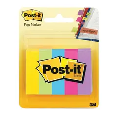 Закладки клейкие POST-IT, бумажные, 12,7 мм, 5 цветов х 100 шт., 670-5AU, фото 1