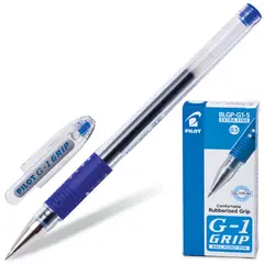Ручка гелевая с грипом PILOT &quot;G-1 Grip&quot;, СИНЯЯ, корпус прозрачный, узел 0,5 мм, линия письма 0,3 мм, BLGP-G1-5, фото 1