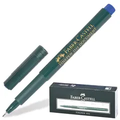 Ручка капиллярная FABER-CASTELL &quot;Finepen 1511&quot;, СИНЯЯ, корпус темно-зеленый, линия письма 0,4 мм, 151151, фото 1