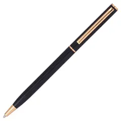 Ручка бизнес-класса шариковая BRAUBERG &quot;Slim Black&quot;, корпус черный, узел 1 мм, линия письма 0,7 мм, синяя, 141402, фото 1