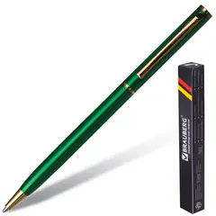 Ручка бизнес-класса шариковая BRAUBERG &quot;Slim Green&quot;, корпус зеленый, узел 1 мм, линия письма 0,7 мм, синяя, 141404, фото 1